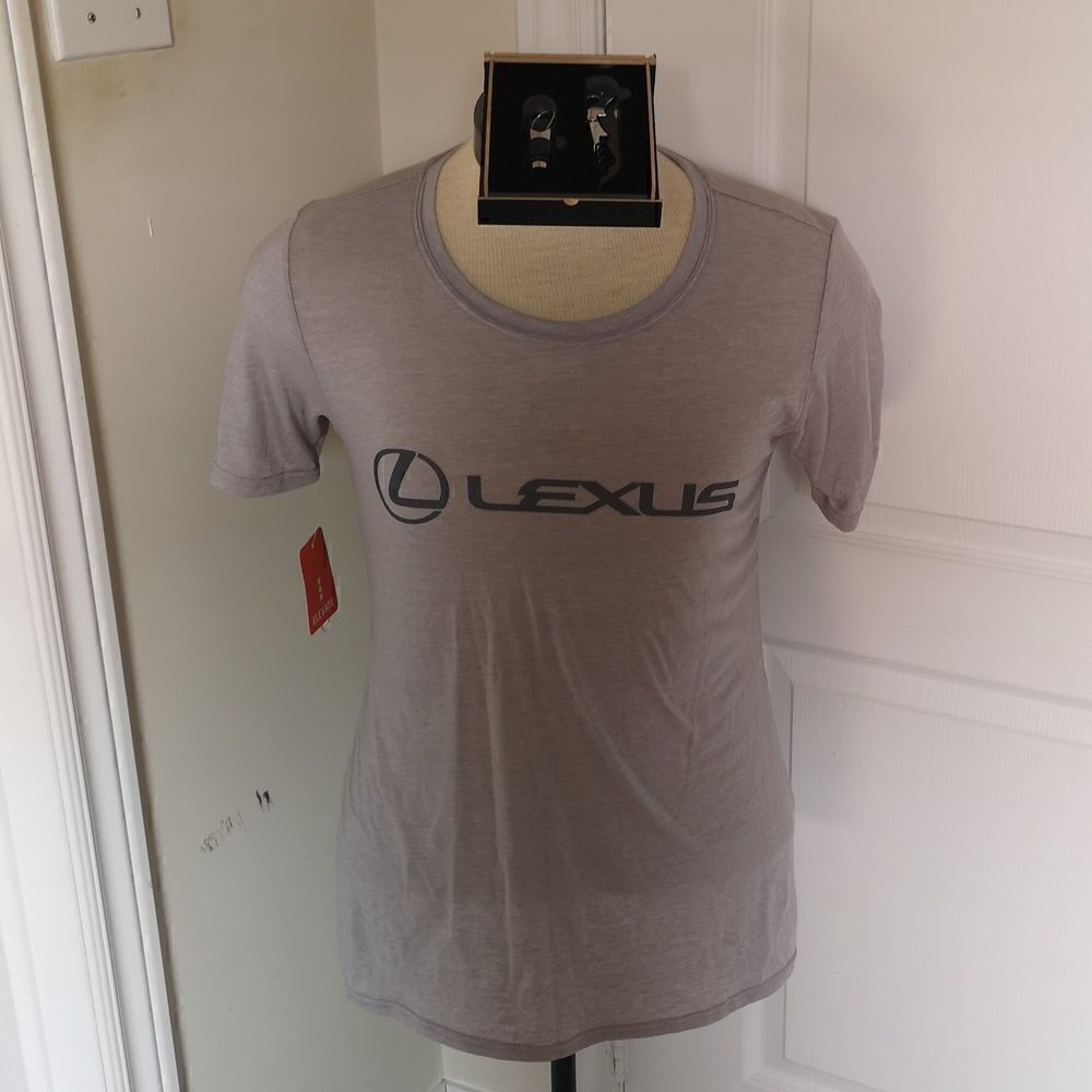 Lexus Ladies Classic Signature Logo T-shirt & Wine Opener Medium Gray